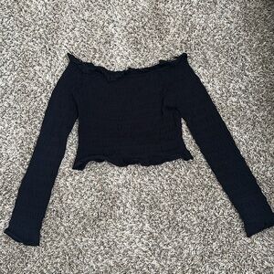 Elegant Black Off-Shoulder Crop Top